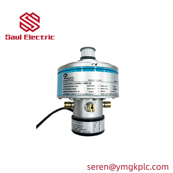 Pacific Scientific 33VM52-000-29 DC Servo Motor label